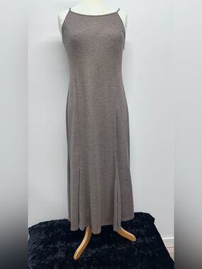 Newport News Brown Shimmer Maxi Dress Spaghetti Strap Size S